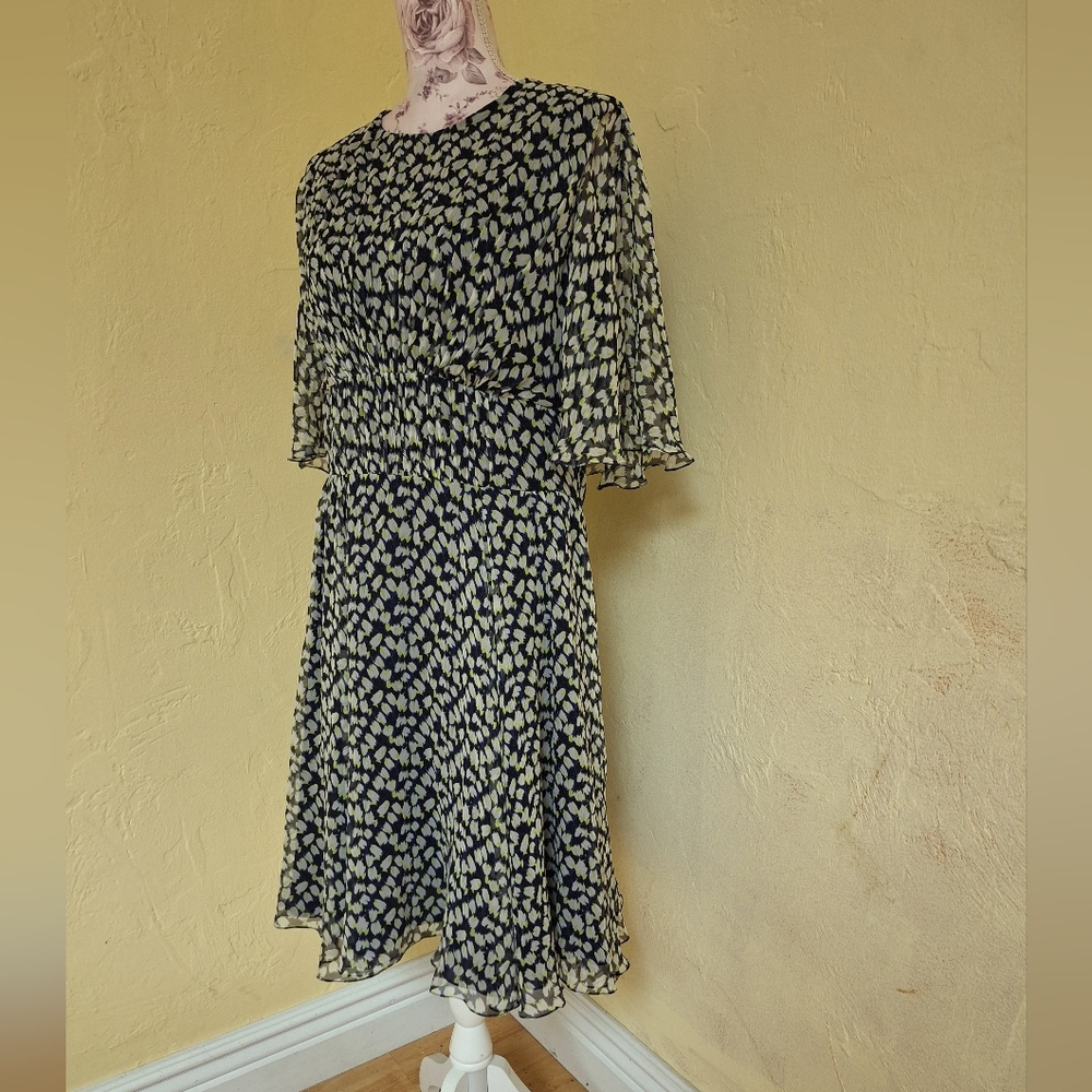 Jason Wu Silk Chiffon Navy Pattern Azure Multi Fl… - image 5